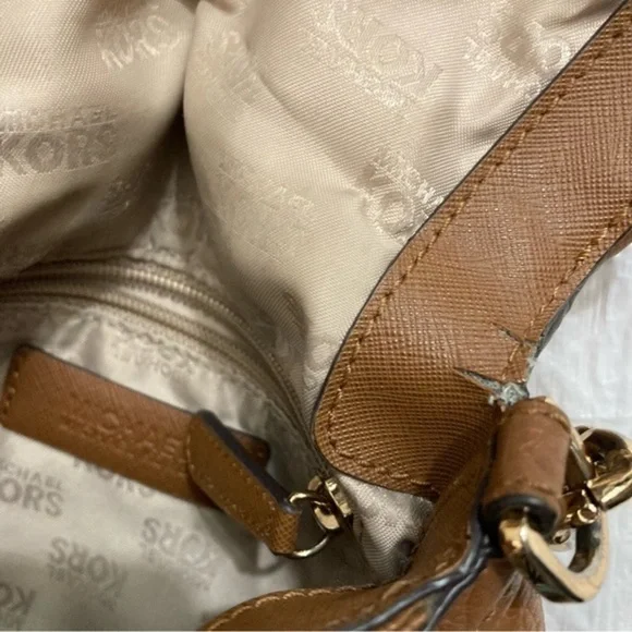 Michael kors brown leather mini flap crossbody bag so cute!